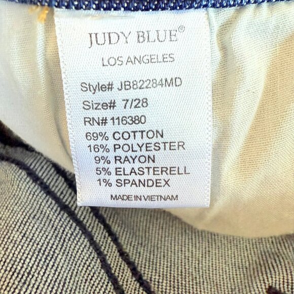 Judy Blue Boyfriend Fit Distressed Stretch Denim Jeans Size 7/28 - Picture 7 of 11